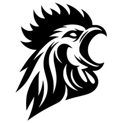 Obraz premium Silhouette of angry chicken