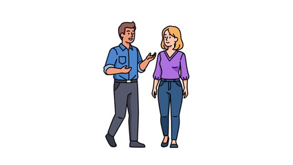Conversation Between a Man and a Woman Standing Together