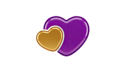 Gold and Purple Hearts