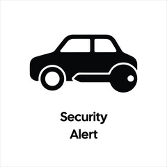 Obraz premium Security Alert Icon – Black Car with Key Symbol – High Quality Vectorial Stock Image