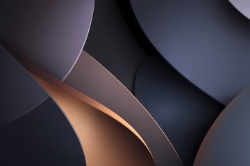 Abstract image featuring smooth shapes in dark tones with contrasting metallic elements.