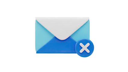 3D Rendered Envelope with a Cross Icon