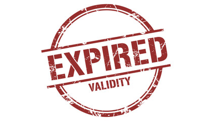 Expired validity red stamp vector illustration for document authorization rejected