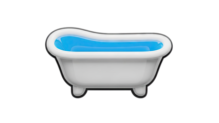 Bathtub with blue water