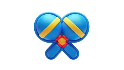 Abstract Blue and Yellow 3D Shape