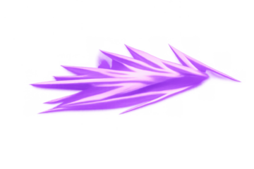 Purple glowing spiky abstract energy moving fast with futuristic dynamic light effect on transparent background