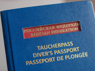 Diving Passport for Scuba Divers Featuring Multiple Languages
