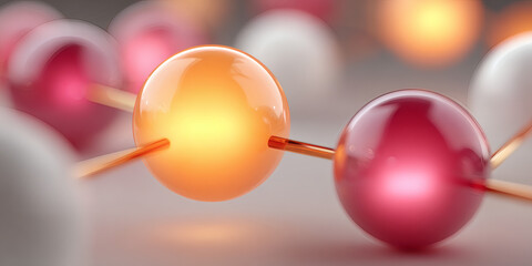 Glowing Molecular Structure