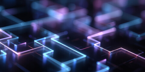Abstract Glowing Digital Network Background