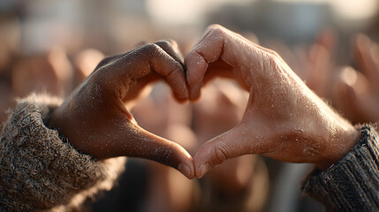 A powerful image of hands forming a heart shape, symbolizing unity and support for mental health