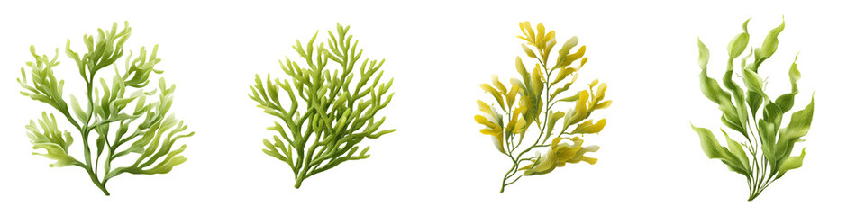 Obraz premium Seaweed watercolor illustrations on white background