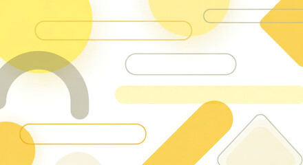 Geometric Abstract Background : This image showcases a vibrant abstract design with a dynamic arrangement of geometric shapes, including circles, rectangles, and curved forms.