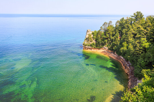 The overlook at Miner's Castle in Pictured Rocks National Lakeshore, Upper Peninsula of Michigan