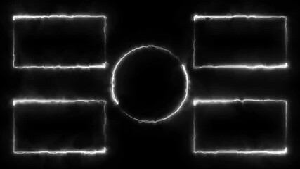 Live streaming Frame - animated vapor smoke white neon overlay frame for live streaming and gaming intro and outro templates