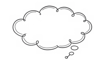 Hand drawing speech bubble as thought cloud template for communication message and idea, transparent background