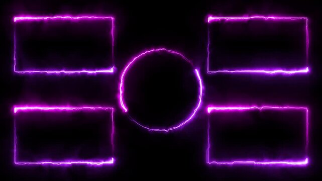 Live streaming Frame - animated vapor smoke purple and violet neon overlay frame for live streaming and gaming intro and outro templates
