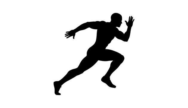 Running sprinter silhouette &ndash; dynamic sports vector illustration