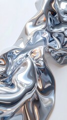 Metallic Liquid Chrome Texture Abstract Background