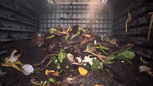 Close view biodegradable materials breaking down naturally demonstrating environmental science process research laboratory visual story