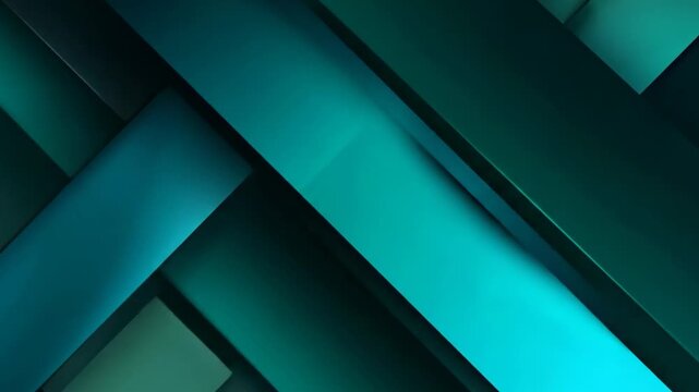 Abstract modern background of moving geometric lines and patterns in dark blue, black and pastel green colors