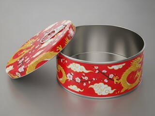 Lunar New Year Snack Tin Can Mockup