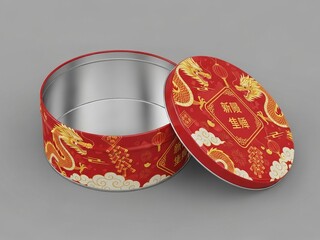 Lunar New Year Snack Tin Can Mockup