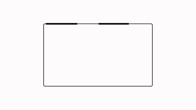 White Rectangle With Dashed Top Edge On White Background abstract border