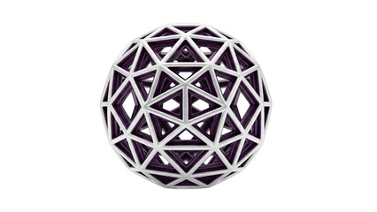 3D Render of a Geometric Spherical Structure with Interlocking Triangles