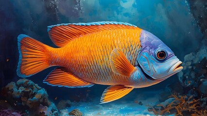 Colorful exotic aquarium fish 