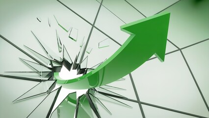 Green Arrow Breaking Through Glass Ceiling