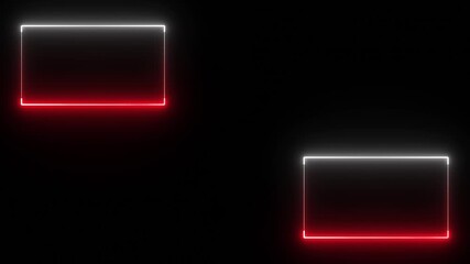 Animation of glowing neon rectangles abstract background. abstract glowing neon rectangle border frame. Square rectangle picture frame with two tone red and white neon color motion graphic. - Powered by Adobe