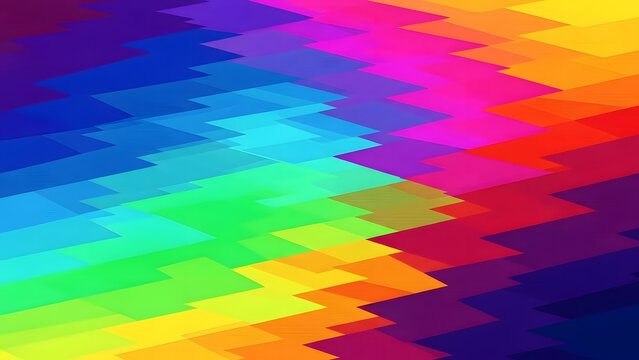 Abstract Geometric Rainbow Pattern with Vibrant Jagged Zigzag Shapes, Colorful Modern Minimalist Backdrop