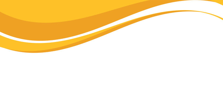 Abstract Orange and Yellow Wavy Shapes Border on White. Suit for banner, web, brochure, pamflet and presentation