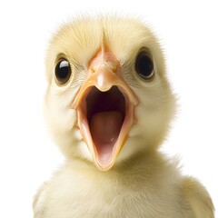 Adorable Baby Chick with Open Mouth
