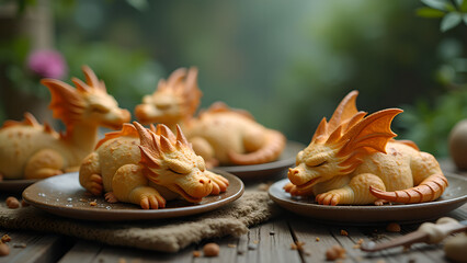 Adorable Dragon Shaped Bread Rolls