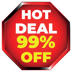 Hot Deal 99 Percent Off Red Octagon Sign sale discount