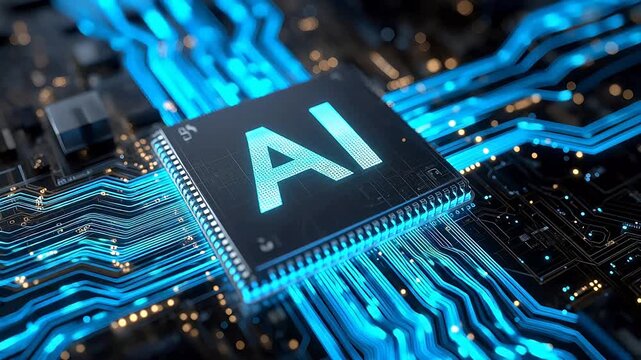 AI chip on circuit board