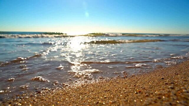 Crystal Clear Water Sparkle beach sparkle summer Overhead or eye level shot of incredibly clear shallow ocean water near the shore, showing the intricate patterns of sunlight