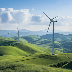 wind turbines in the mountains