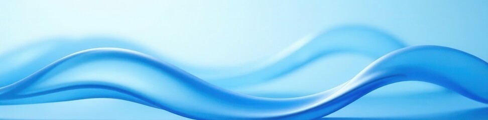 Obraz premium Fluid, ethereal light blue curves, calming effect , pastel, digital