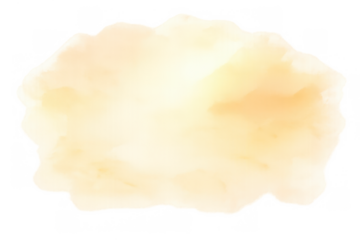 Orange yellow watercolor stain creating an abstract artistic background texture element on transparent background