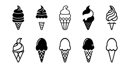 ice cream icon set vector	