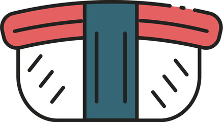 Sushi Icon A Stylized Illustration of Traditional Japanese Cuisine