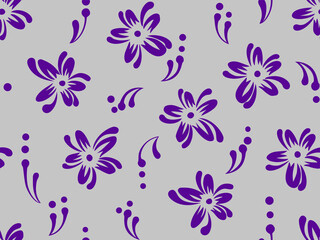 Fototapeta premium Abstract silhouette floral with circle elements. Flat design flower and polka dot contemporary decor print.