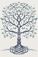 Graphic depiction of the tree of life with a Celtic pattern