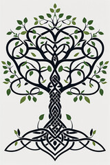 Graphic depiction of the tree of life with a Celtic pattern