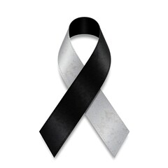 black and white awareness ribbon