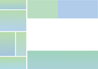 Fototapeta premium Abstract geometric background with blue and green gradient blocks and white space for presentations, websites, or clean graphic templates