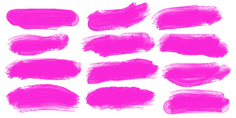 set of colorful speech bubbles pink brushes