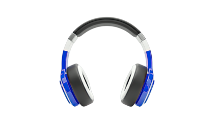 Blue and White Over-Ear Headphones